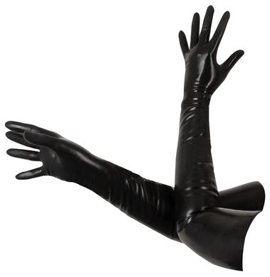 Черные латексные перчатки фото 4