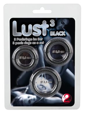 Набор мужских эрекционных колец Lust (черные) фото 1