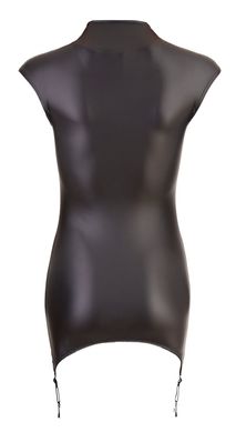 Черное мини-платье с подвязками фото 6
