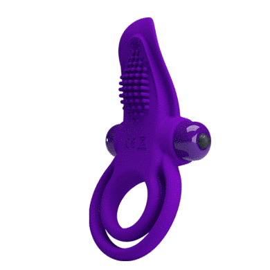 Кольцо с вибропулей и массажером клитора ПОМОЩНИК (фиолетовое) фото 3