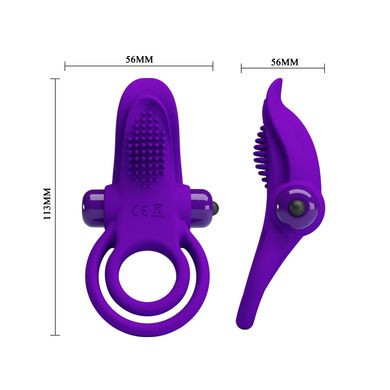 Кольцо с вибропулей и массажером клитора ПОМОЩНИК (фиолетовое) фото 7