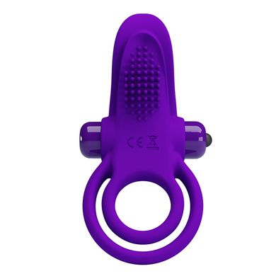 Кольцо с вибропулей и массажером клитора ПОМОЩНИК (фиолетовое) фото 2