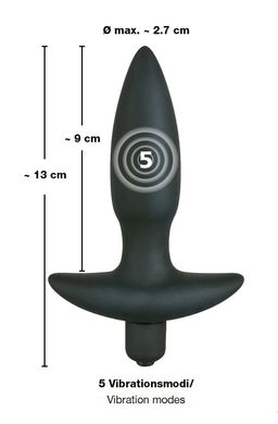 Анальна пробка з вібрацією (діаметр 2,7 см) фото 4