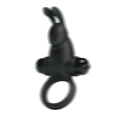 Виброкольцо на пенис ПРОВОРНЫЙ ЗАЙКА (черное) фото 3