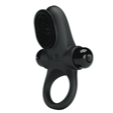 Виброкольцо со стимуляцией клитора ПАРТНЕР (черное) фото 3