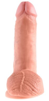 Фаллоимитатор на присоске с мошонкой King Cock (18 см) фото 5