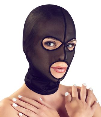 БДСМ-маска із сітки з отворами для рота та очей фото 2