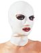 Белая латексная бдсм-маска с отверстиями