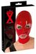 Красная латексная бдсм-маска с отверстиями