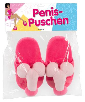 Прикольные домашние тапочки для женщин ПЕНИС (розовые) фото 2