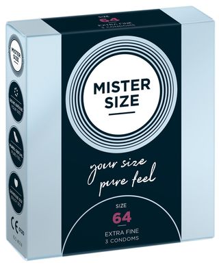 Презервативы MISTER SIZE (64 мм) 3шт фото 1