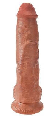 Фалоімітатор з мошонкою King Cock (27 см) (темний) фото 4