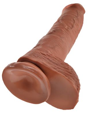 Фалоімітатор з мошонкою King Cock (27 см) (темний) фото 2