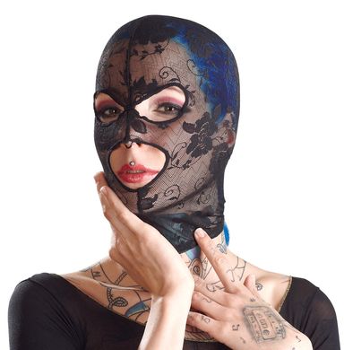 Суцільна ажурна маска для еротичних ігор фото 3
