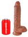 Фалоімітатор з мошонкою King Cock (27 см) (темний)