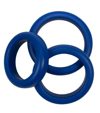 Набор синих колец на пенис (3 шт.) фото 1