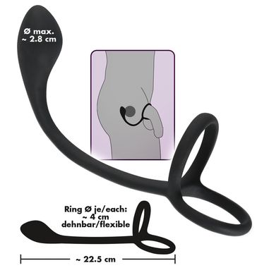 Кольцо для пениса и мошонки с анальной пробкой фото 5